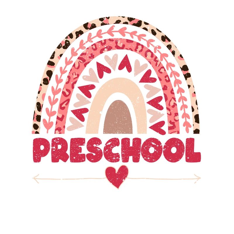 Preschool Teacher Rainbow Student Back