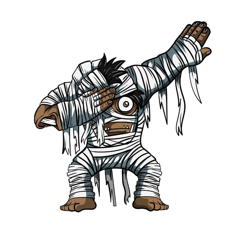 Dabbing Mummy Pumpkin Glowing Skeleton Halloween