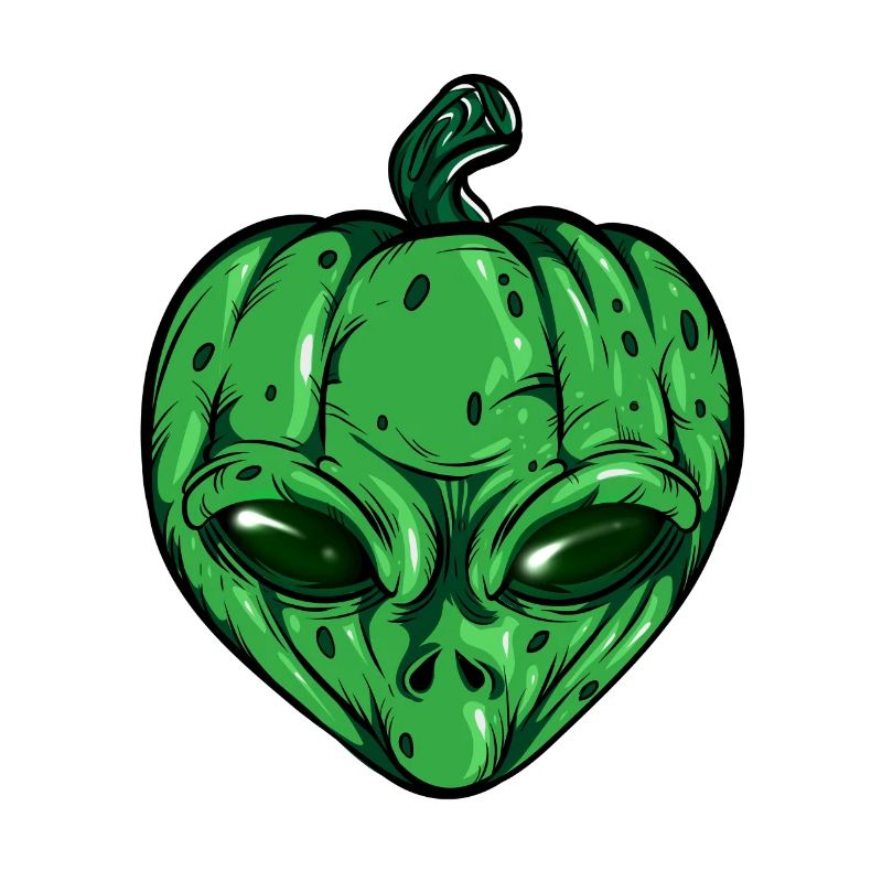 Alien Pumpkin Glowing Skeleton Halloween