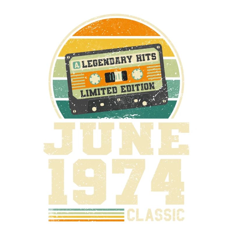 49. Geburtstag Juni Jahrgang 1974 Geschenkidee