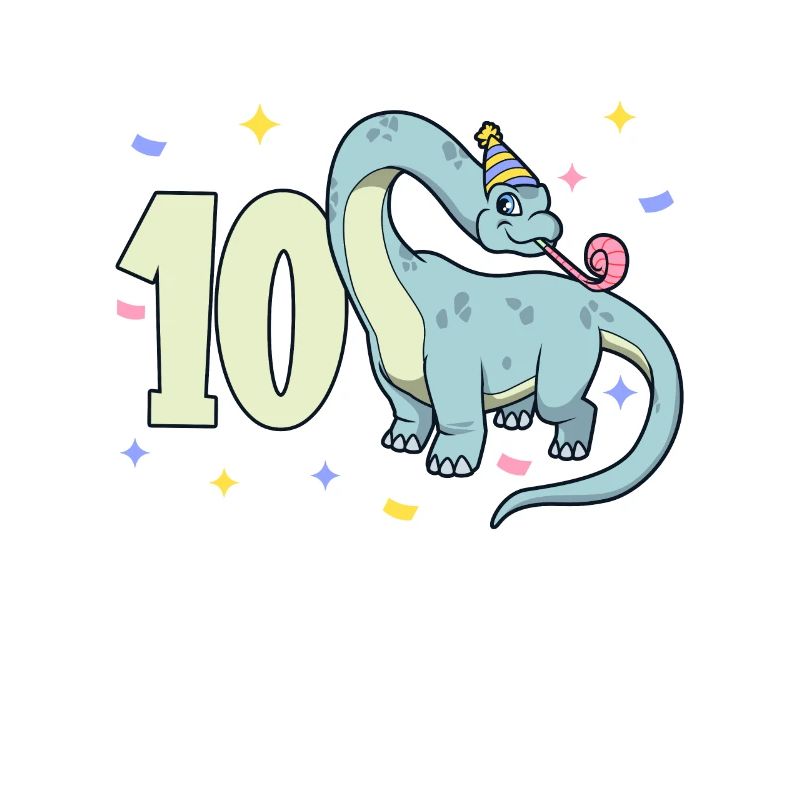 Mit Brachiosaurus - Kinder Geburtstag 10 Jahre