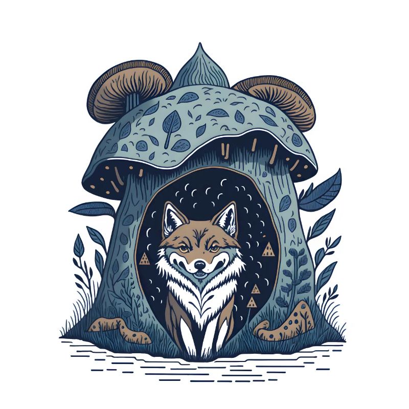 Mushroom Cottage Wolf