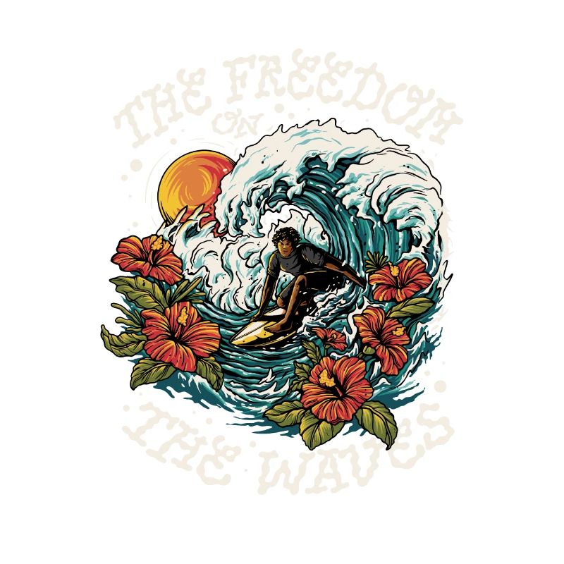 Surf sur les vagues tropicales