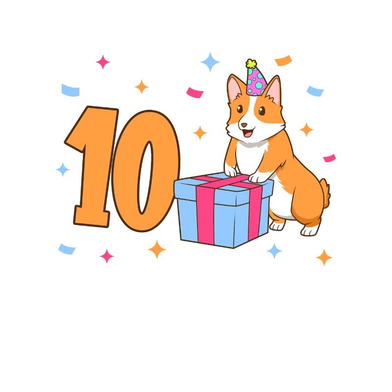 Mit Corgi - Mädchen Geburtstag 10 Jahre