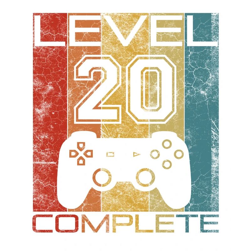 20 Geburtstag Gamer Level 20 complete Vintage