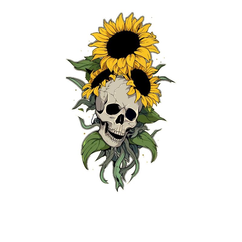Rad Tech Sonnenblume Cool Floral Skull Gartenarbeit