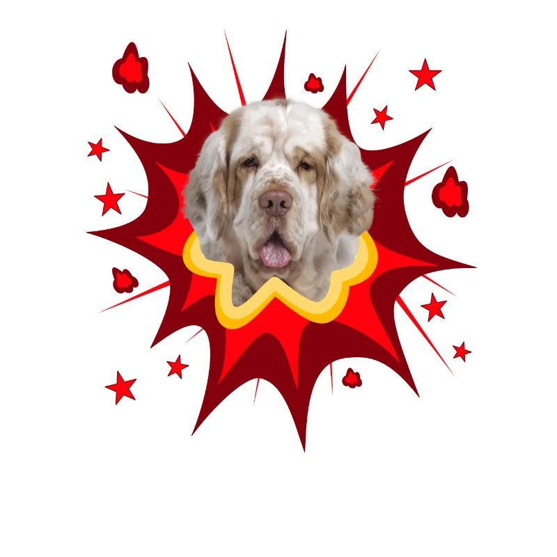 Conception de chien comique - Pow - Clumber Spaniel