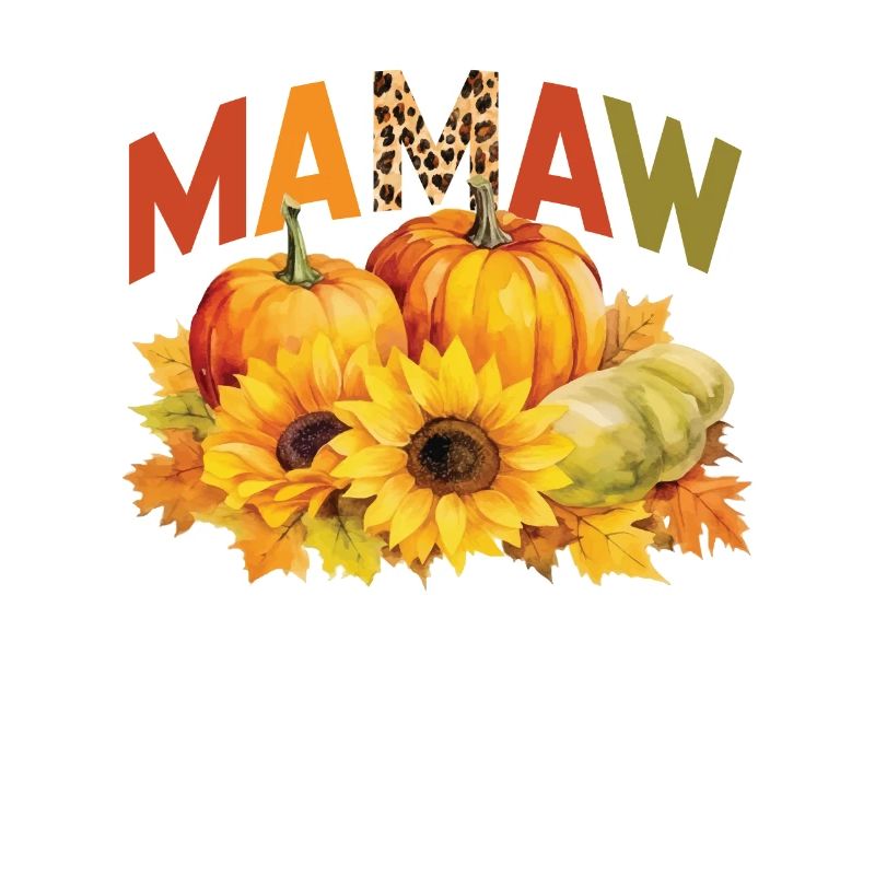 Mamaw Boho Leopard Citrouilles Feuilles d’automne Automne