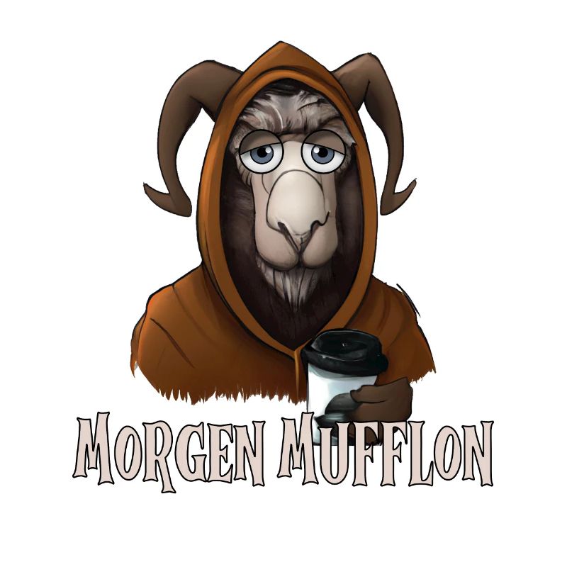 Lustiges Mufflon, Kaffe, Morgenmuffel Spruch