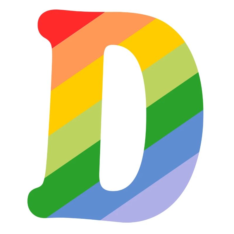 Buchstabe D Regenbogen