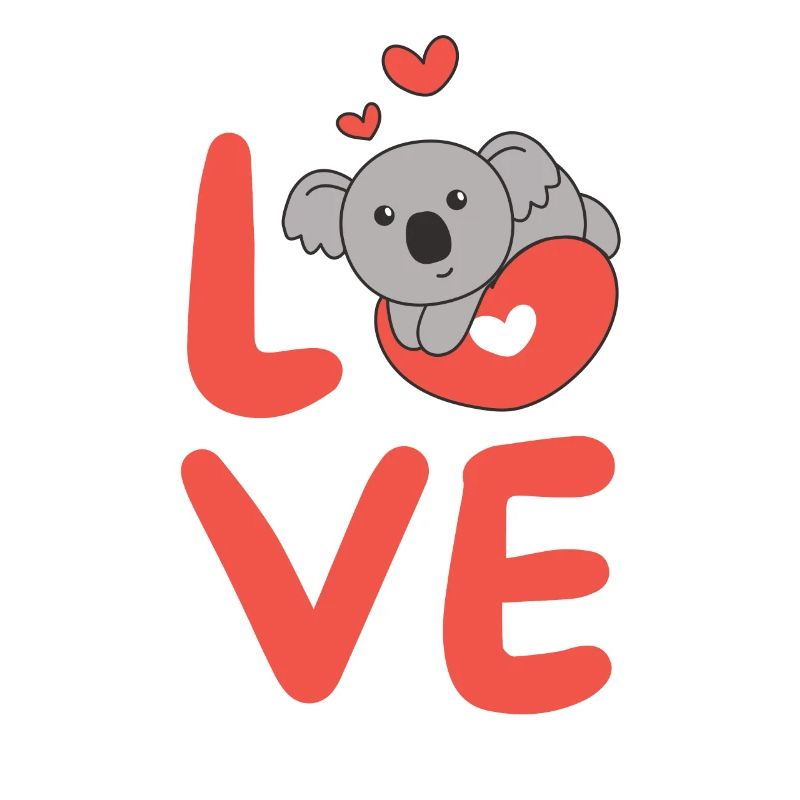 Koala pour la Saint-Valentin Animaux mignons Coeurs Amour