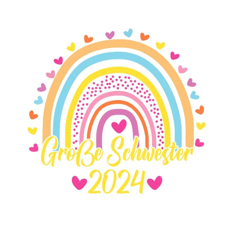Große Schwester 2024 Boho Regenbogen Design