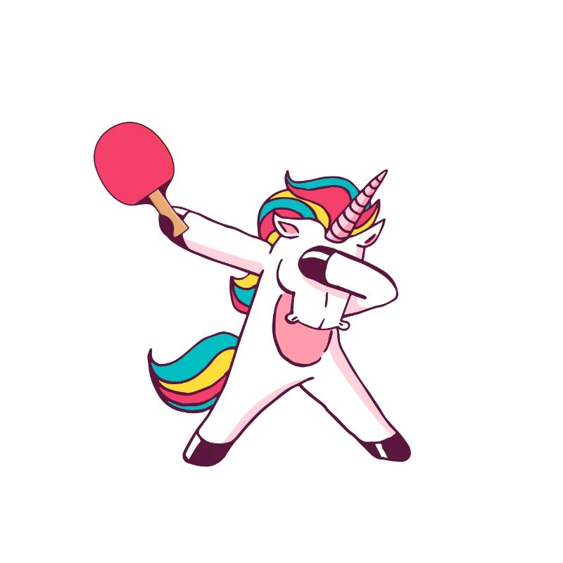 Ping Pong Master Dabbing Unicorn Funny Table