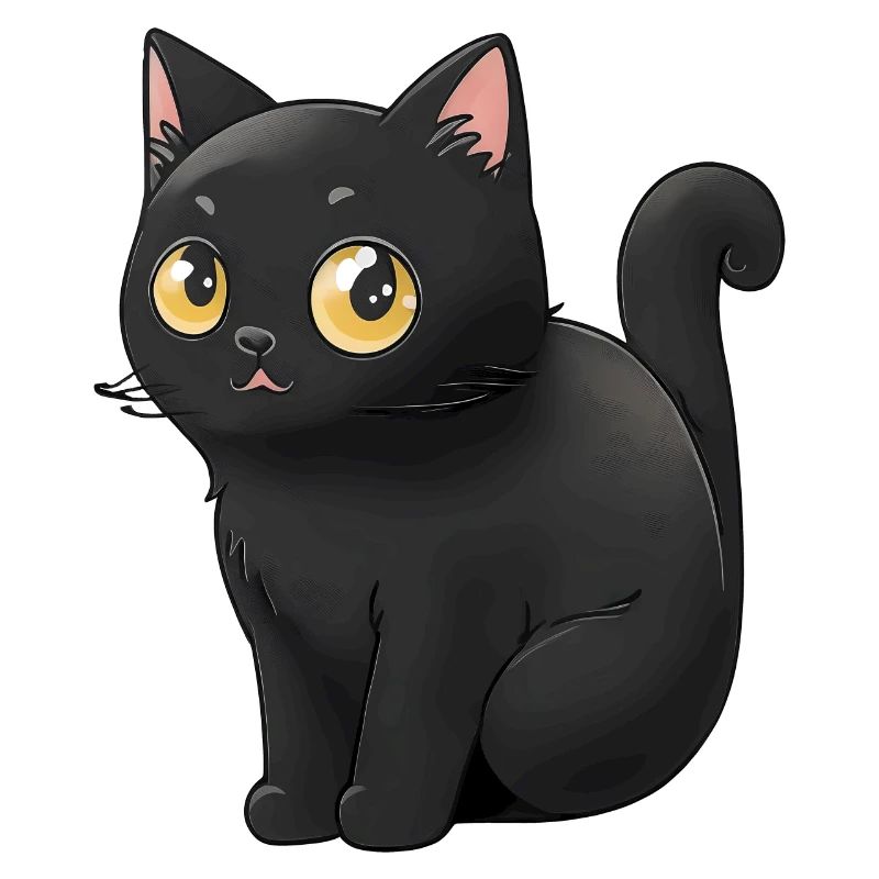 Cute Black Cats Sticker Stcker