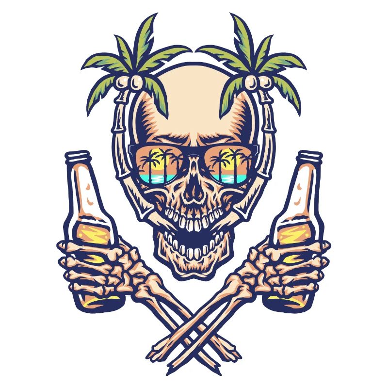 Skull summer beach