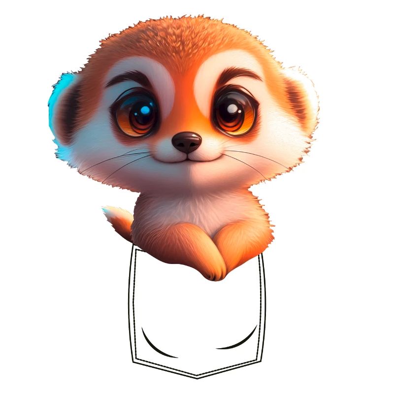 Suricate ludique dans la poche de poitrine