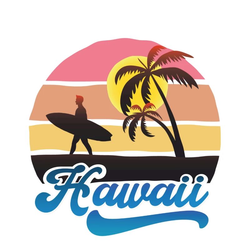 Hawaii Surf Sunset Beach Design