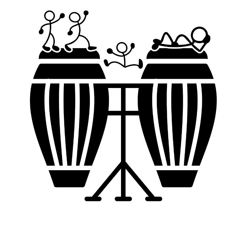 Funny Conga Player Stick Figure Conga Drummer