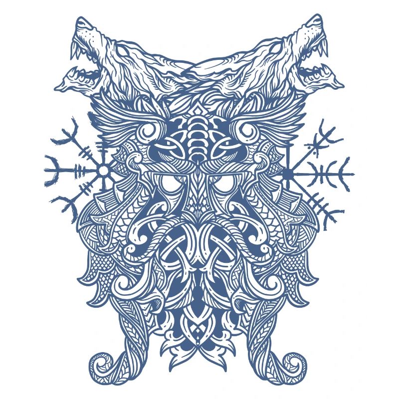Odin Thor Wikingerkompass Vegvisir Runen Wölfe