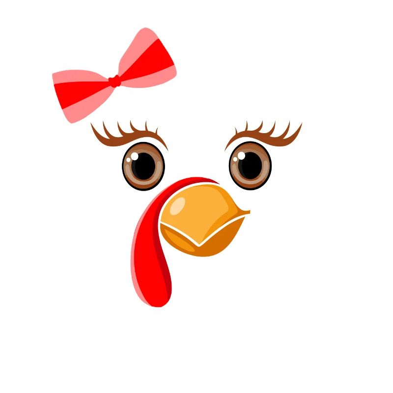 Cute Turkey Face Bow Funny Thanks