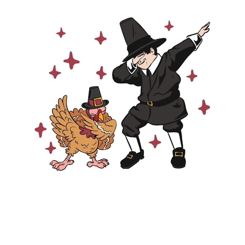 Dabbing Pilgrim Turkey Thanksgiving Day Funny Dab
