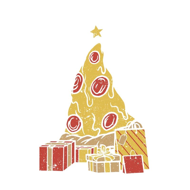 Fröhliche Kruste Weihnachten Pizza Liebhaber