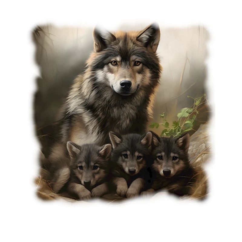 Wolfmother with three Cubs