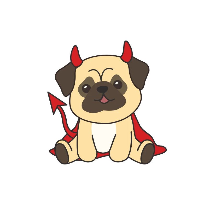 Pug Happy Halloween Devil Costume