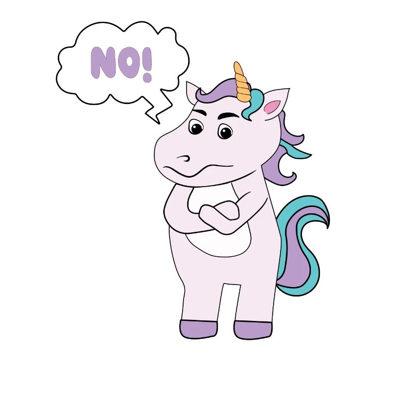Statement Einhorn Lustiger sarkastischer Spruch NO