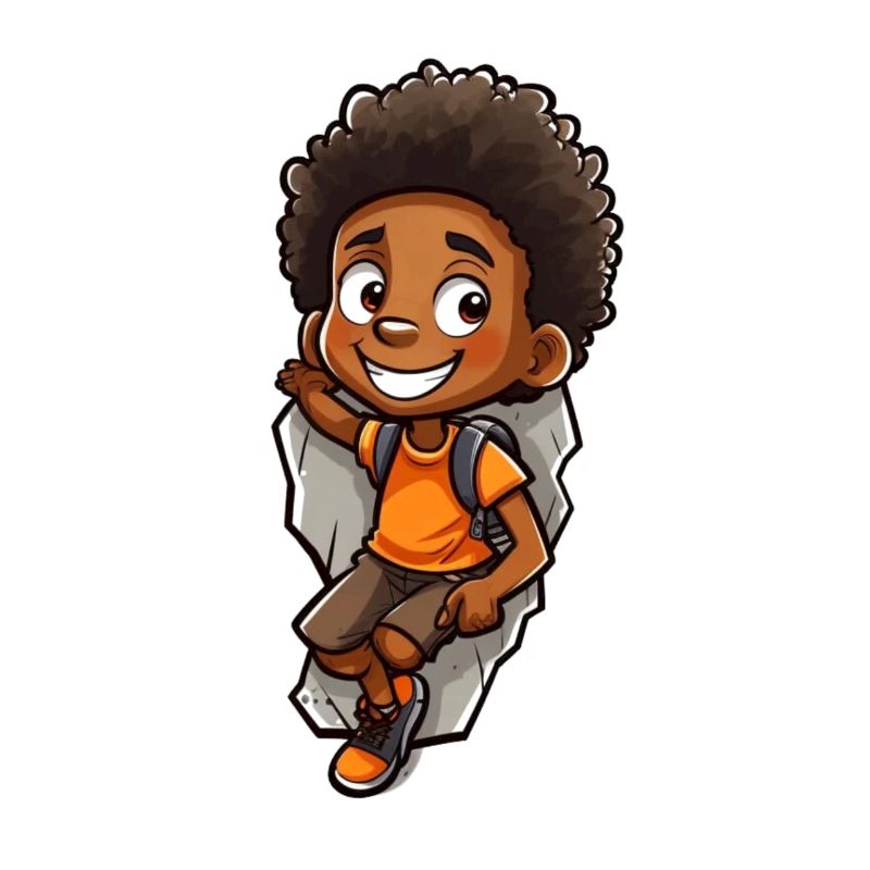 Afro Schwarz Kind Junge Empowerment klettern