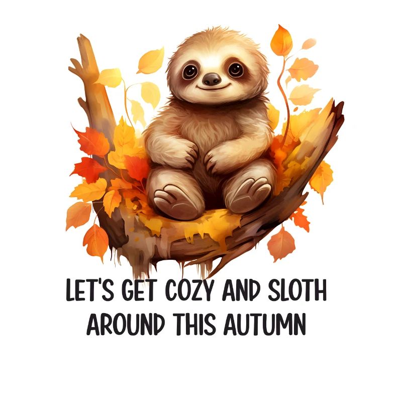 Cute autumn sloth design for late risers