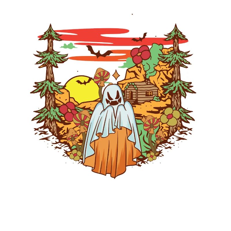Forêt gothique Boo Ghost Spooky Saison Champignon