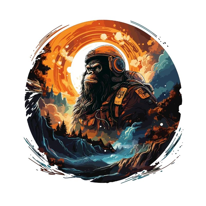 Animal in Outer Space - Monkey, Ape Gorrila Astron