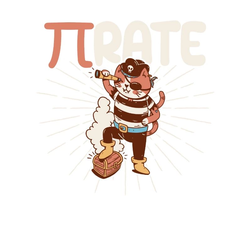 Drôle Pi Day Math Science Chat Pirate