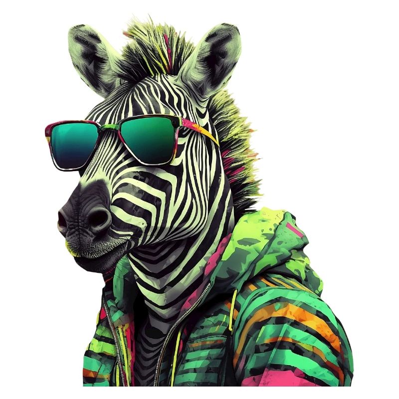 Zebra mit Sonnenbrille Bunt Coole Zebras Afrika