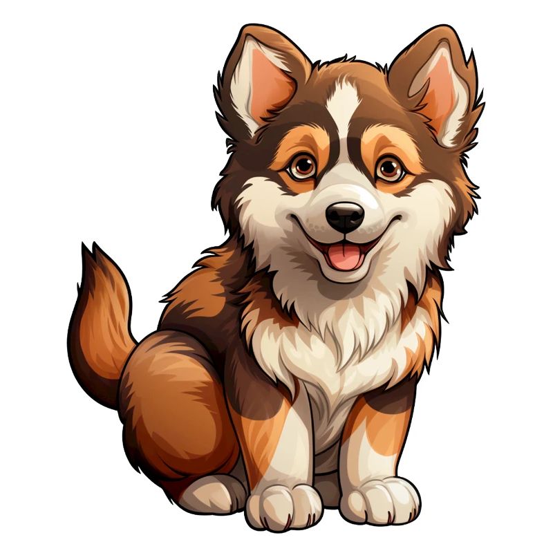 Kleiner brauner Husky