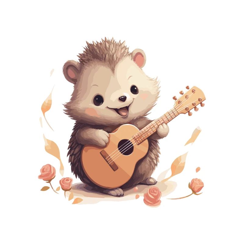 Hedgehog Playing Guitar