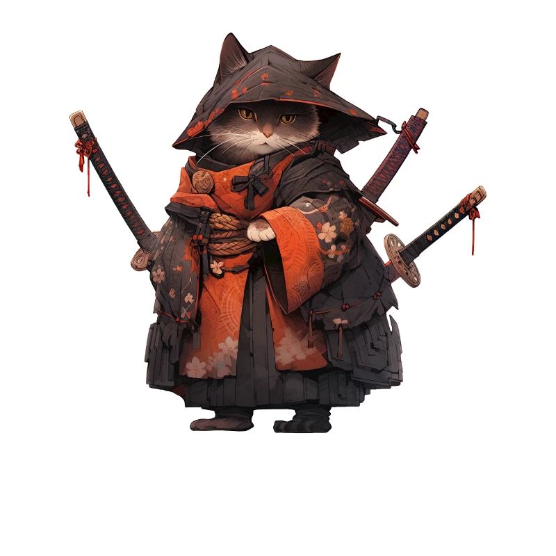 Asia Cat Japanese Samurai Samurai