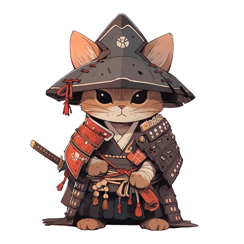 Asia Cat Japanese Samurai Samurai