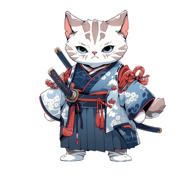 Asia Cat Japanese Samurai Samurai