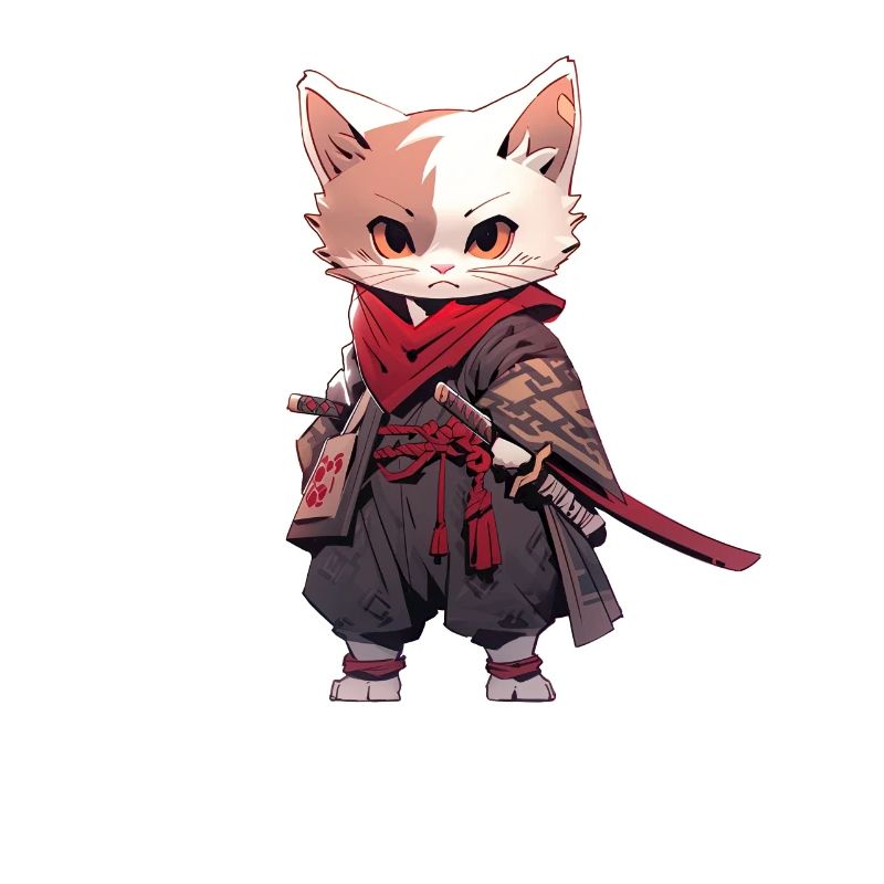 Asia Cat Japanese Samurai Samurai