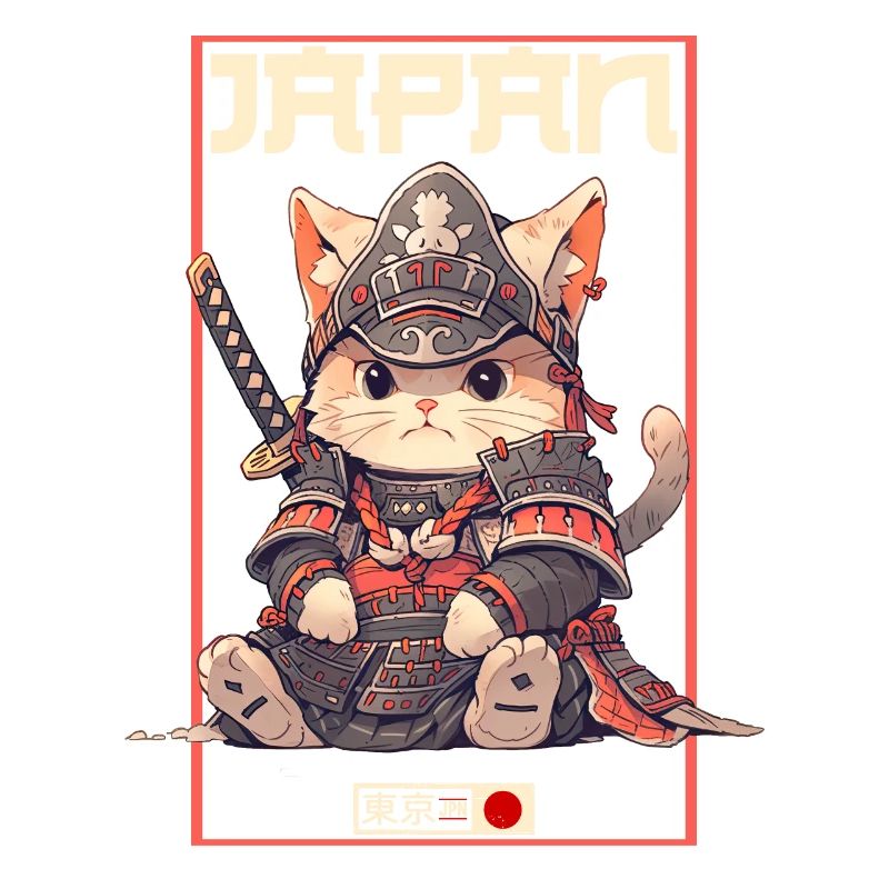 Asia Cat Japanese Samurai Samurai