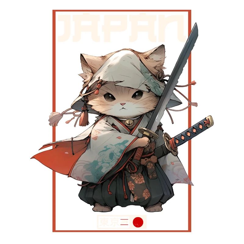 Asia Cat Japanese Samurai Samurai