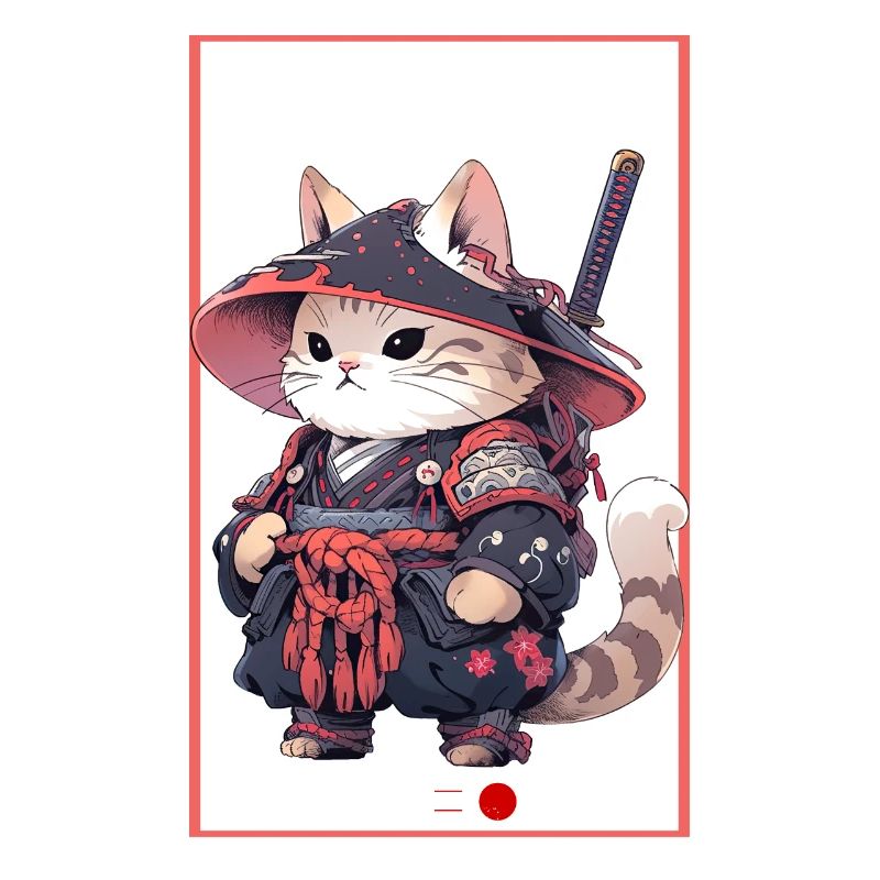 Asia Cat Japanese Samurai Samurai