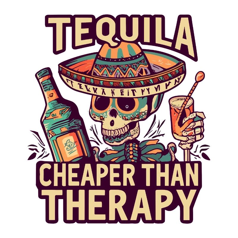 Lustiger Spruch Tequila is Cheaper Than Therapy
