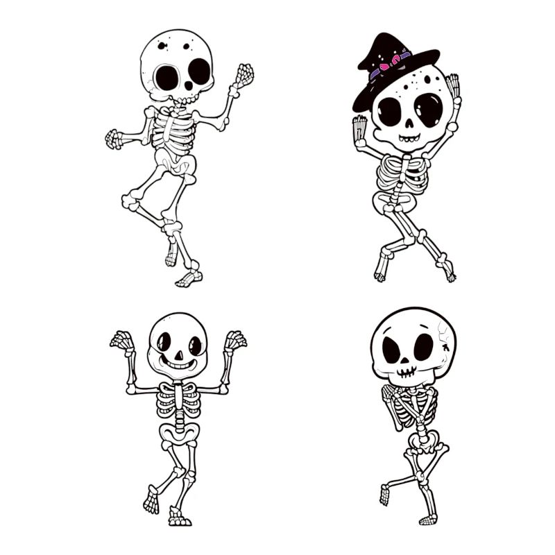 Funny dancing skeletons