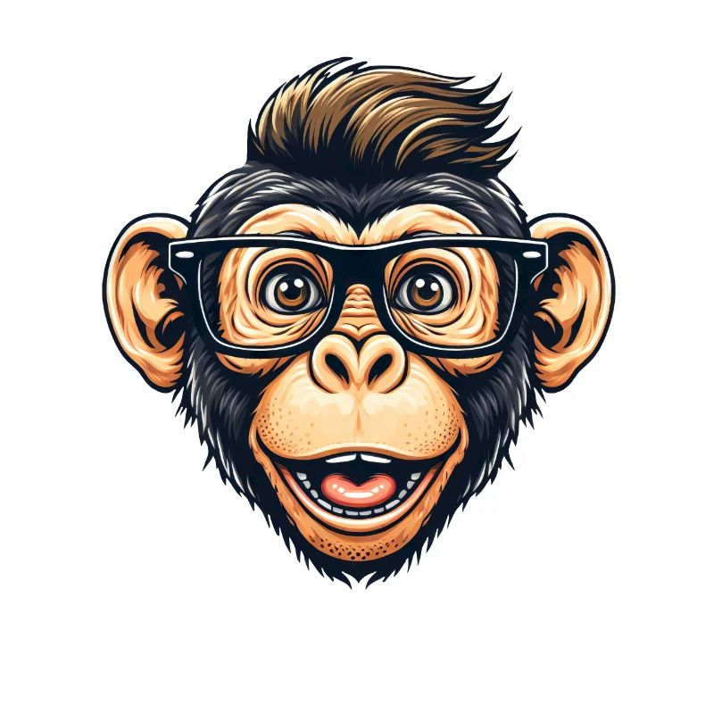 Nerd de chimpanzé avec des lunettes