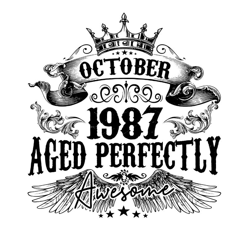 1987 | October Aged Perfectly 1987 birthday gift