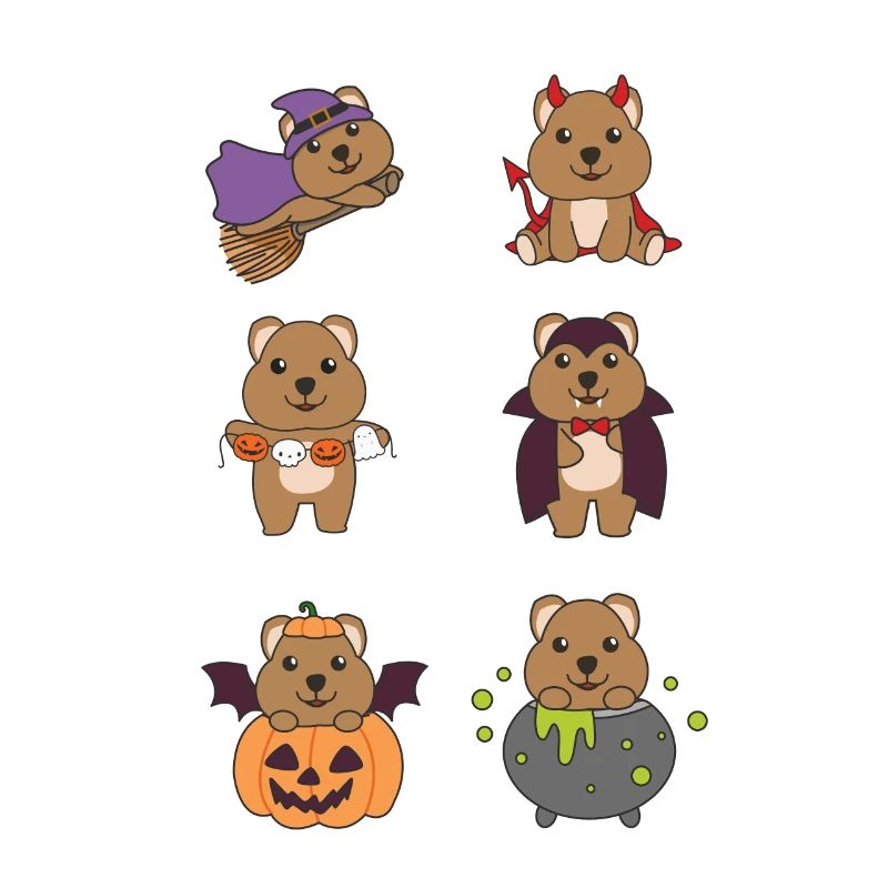 Quokka Halloween Devil Citrouille Vampier Costume