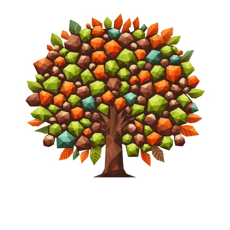 Elégance d’automne : arbre à feuilles caduques polygonale en
